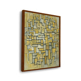 Composition In Brown And Gray - Framed Canvas