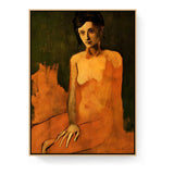 Contemplative Figure - Floating Framed Canvas