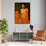 Contemplative Figure - Floating Framed Canvas