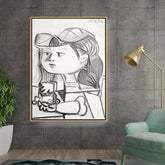 Artist6 - Art - Portrait Of A Girl With Toy - Floating Framed Canvas