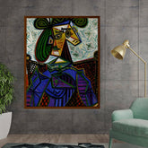 Artist6 - Art - Abstract Portrait In Bold Colors - Framed Canvas