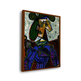 Abstract Portrait In Bold Colors - Framed Canvas