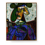 Abstract Portrait In Bold Colors - Floating Framed Canvas