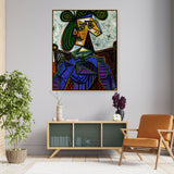 Abstract Portrait In Bold Colors - Floating Framed Canvas
