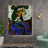 Artist6 - Art - Abstract Portrait In Bold Colors - Floating Framed Canvas