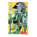 Seated Figure With Yellow Background - Acrylic Wall Photo