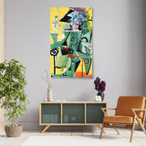 Seated Figure With Yellow Background - Acrylic Wall Photo