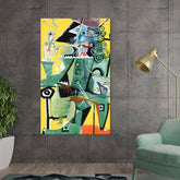 Artist6 - Art - Seated Figure With Yellow Background - Acrylic Wall Photo