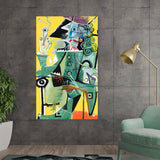 Artist6 - Art - Seated Figure With Yellow Background - Acrylic Wall Photo