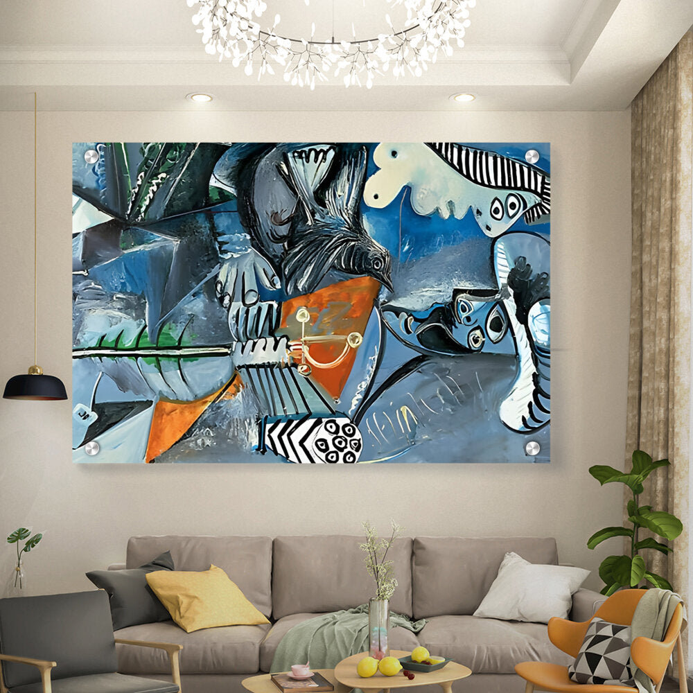 Artist6 - Art - Abstract Composition With Bird And Shapes - Acrylic Wall Photo