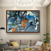 Artist6 - Art - Abstract Composition With Bird And Shapes - Framed Canvas