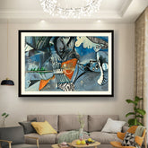 Artist6 - Art - Abstract Composition With Bird And Shapes - Framed Wall Art