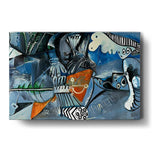 Abstract Composition With Bird And Shapes - Wall Canvas