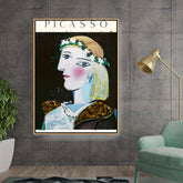 Artist6 - Art - Portrait Of Marie-Th??r??se Walter With Garland - Floating Framed Canvas