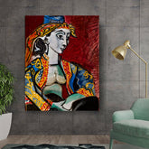 Artist6 - Art - Seated Woman In Colorful Attire - Wall Canvas