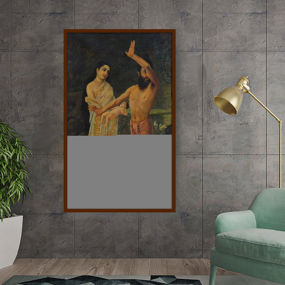 Ravi - Varma - Birth Of Shakuntala - Framed Canvas