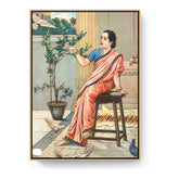 Ravi - Varma - Sita ƒ??Lady With Dovesƒ?? - FLOATING FRAME