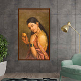 Ravi - Varma - Woman Holding A Fruit - Framed Canvas