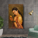 Ravi - Varma - Woman Holding A Fruit - Wall Canvas