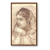 Woman With Melancholy - Framed Canvas