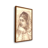 Woman With Melancholy - Framed Canvas