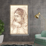 Ravi - Varma - Woman With Melancholy - FLOATING FRAME