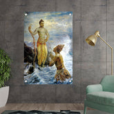 Ravi - Varma - Samudra Greets Lord Rama - Acrylic Wall Photo