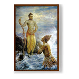Samudra Greets Lord Rama - Framed Canvas