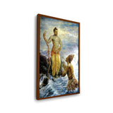 Samudra Greets Lord Rama - Framed Canvas