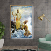 Ravi - Varma - Samudra Greets Lord Rama - FLOATING FRAME