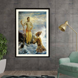 Ravi - Varma - Samudra Greets Lord Rama - WALL MOUNT FRAME