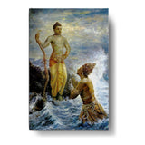 Samudra Greets Lord Rama - Wall Canvas