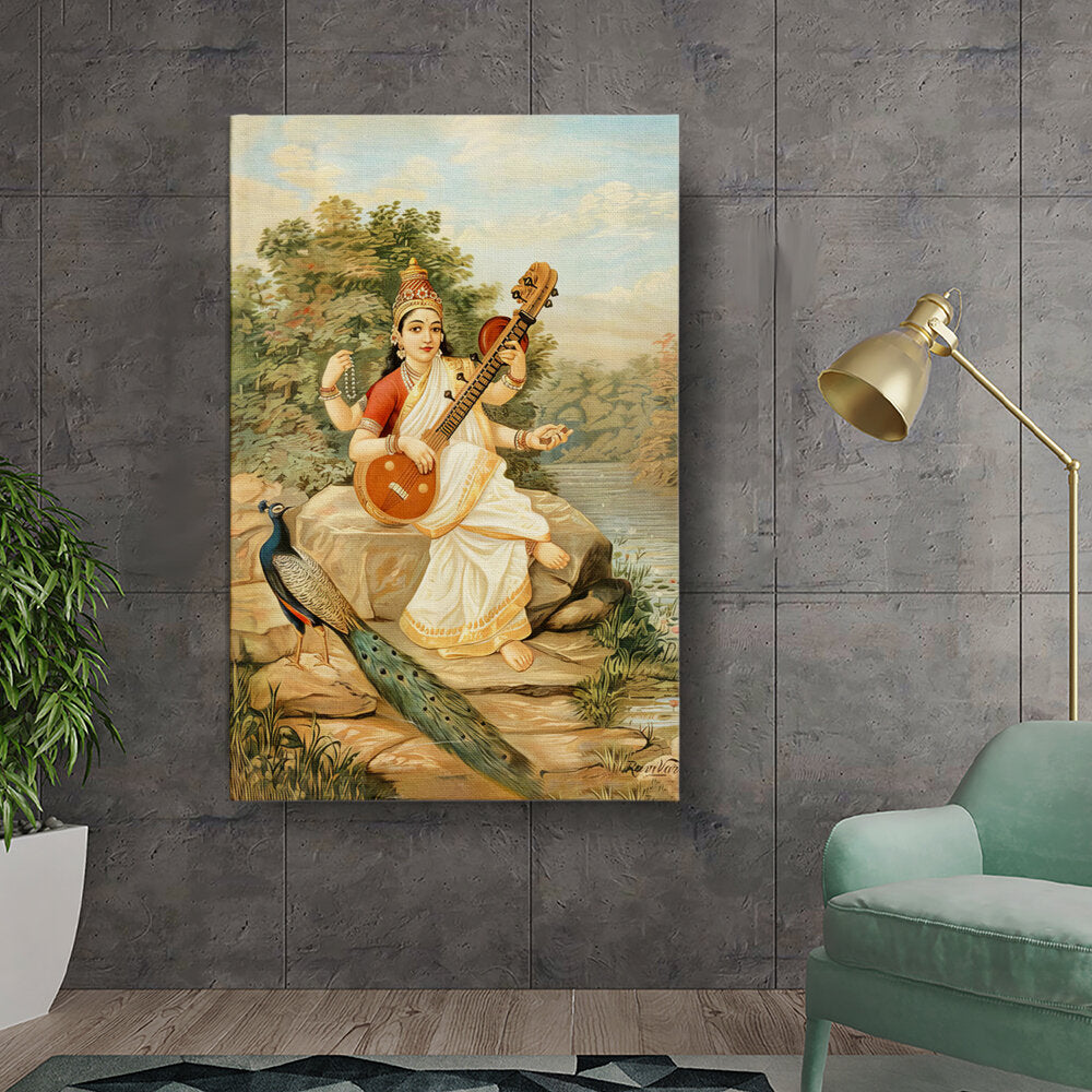Ravi - Varma - Vasant Panchami - Wall Canvas