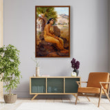 Shakuntala Lost In Thoughts - Framed Canvas