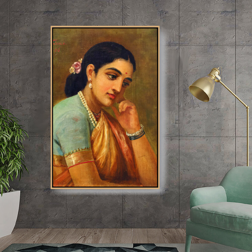 Ravi - Varma - Portrait Study Three - FLOATING FRAME