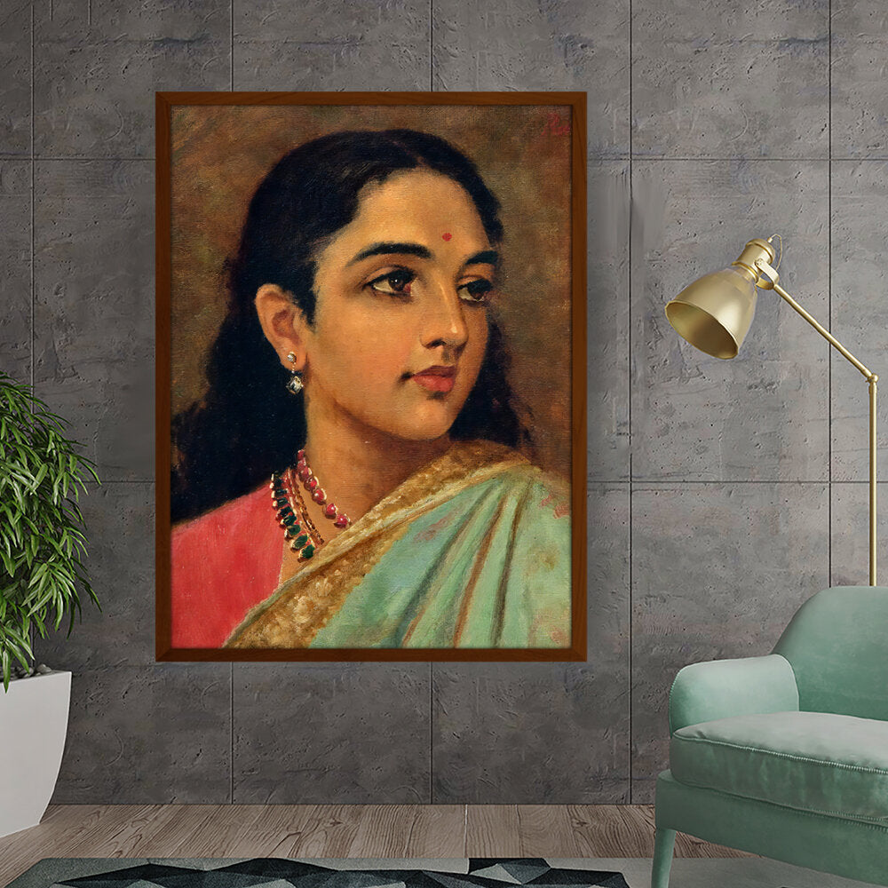 Ravi - Varma - Portrait Studie One - Framed Canvas