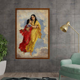 Ravi - Varma - The Menaka Shakuntala - Framed Canvas