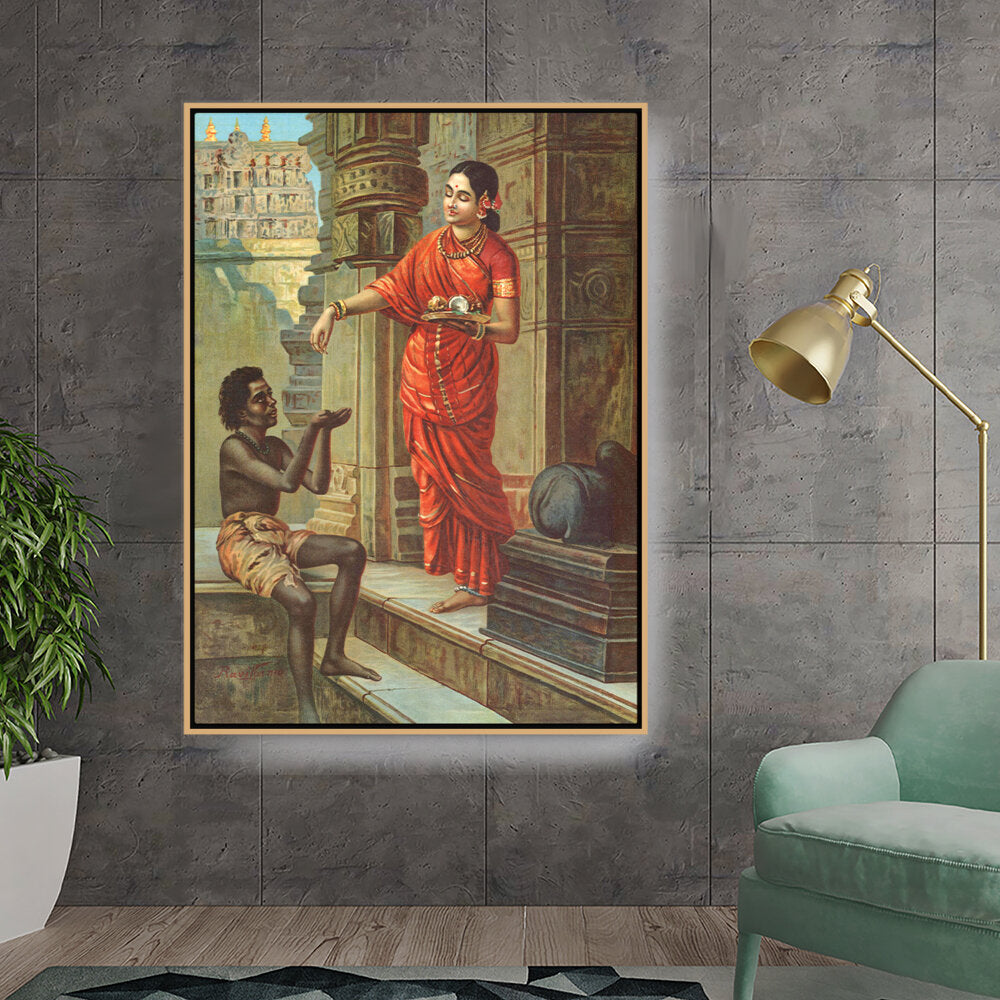 Ravi - Varma - The Mandodari - FLOATING FRAME