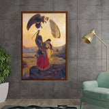 Ravi - Varma - Ravana Carrying Sita - Framed Canvas