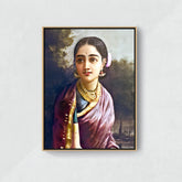 Raja Ravi Varma Radha In The Moonlight - Canvas Float Frame