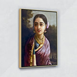 Raja Ravi Varma Radha In The Moonlight - Canvas Float Frame