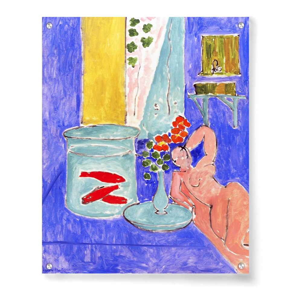 Goldfish And Sculpture - Acrylic Wall Photo