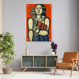 Woman With A Book - Acrylic Wall Photo