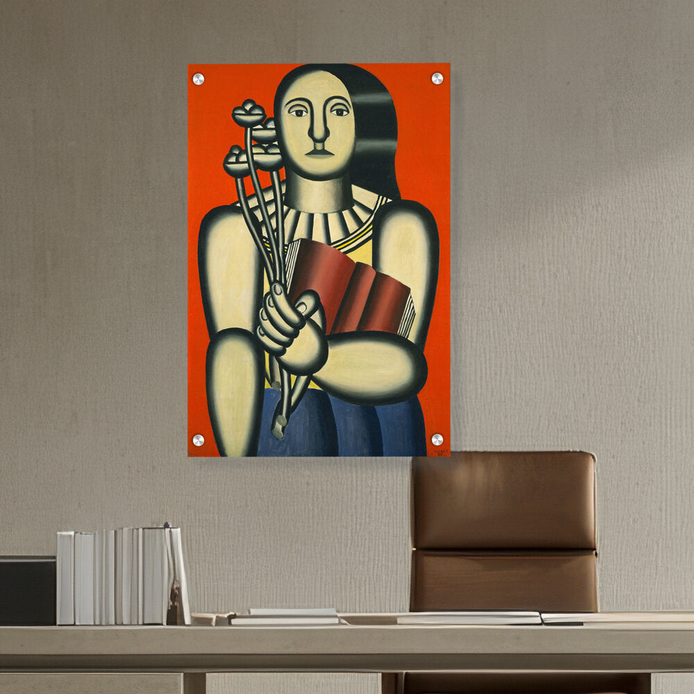 Woman With A Book - Acrylic Wall Photo