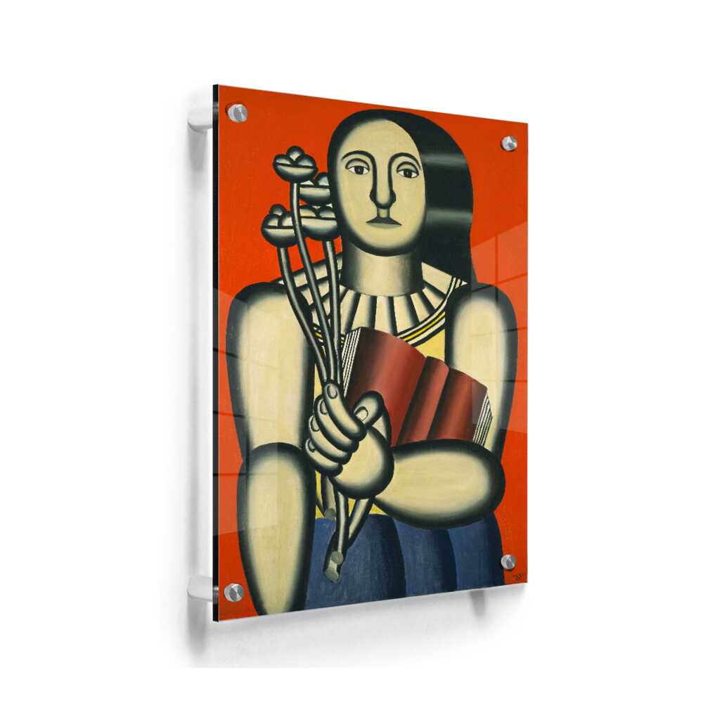 Woman With A Book - Acrylic Wall Photo