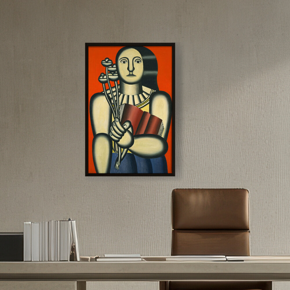 Woman With A Book - Framed Canvas