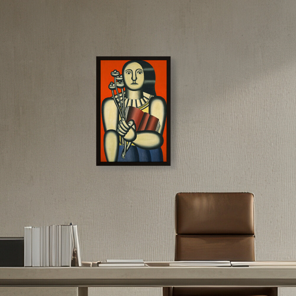 Woman With A Book - Framed Canvas