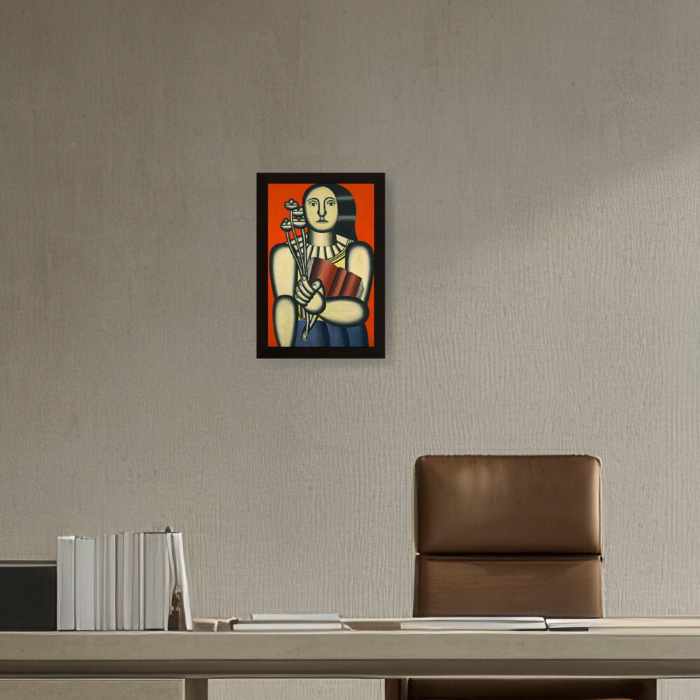 Woman With A Book - Framed Canvas