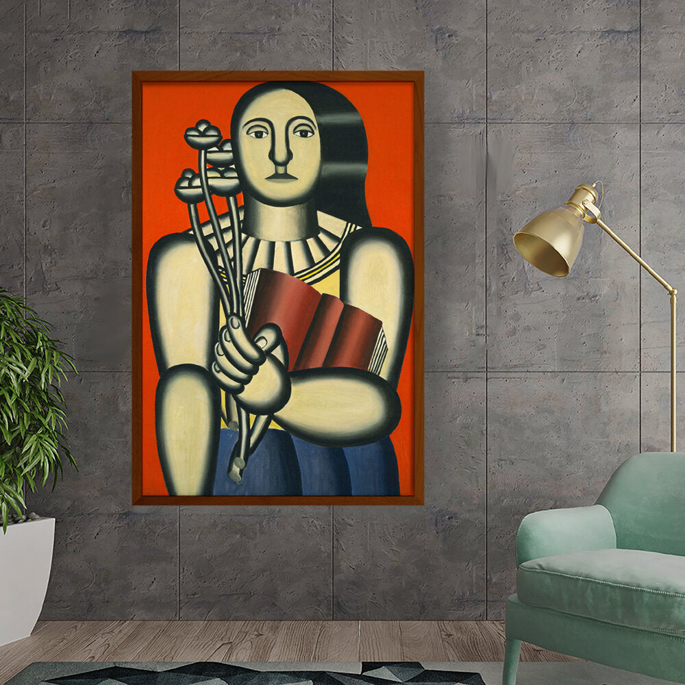 Woman With A Book - Framed Canvas