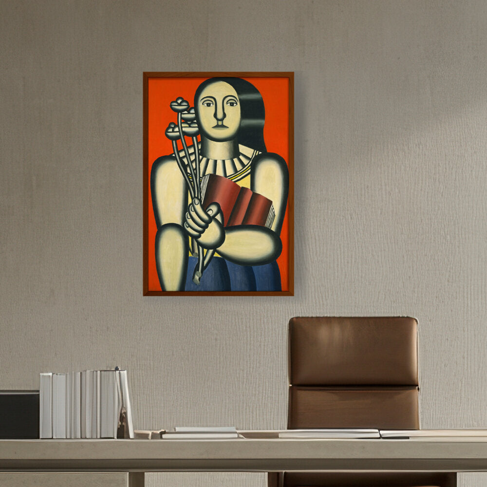 Woman With A Book - Framed Canvas